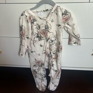 Pair of floral footie onesies
